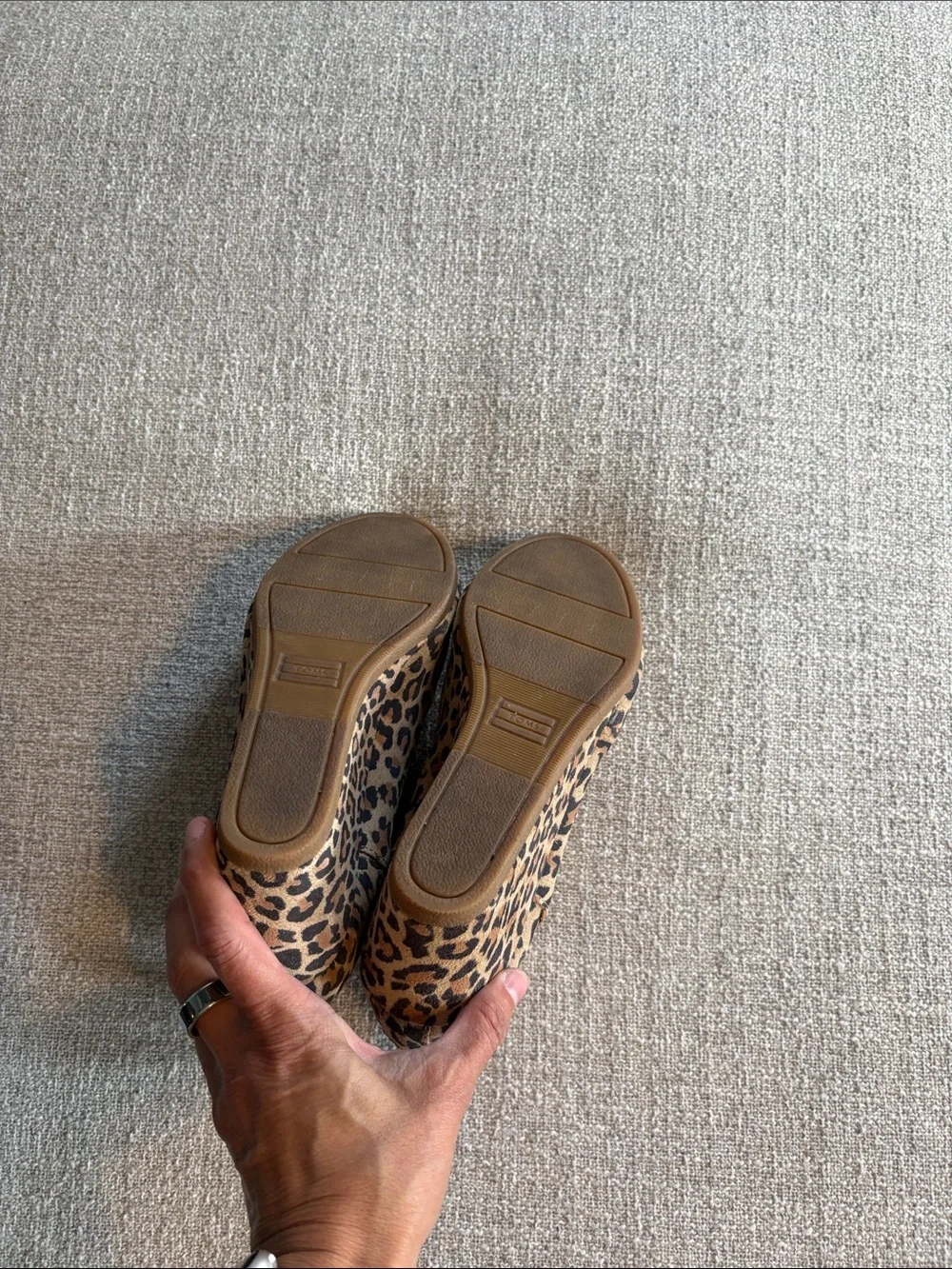 Toms Leopard Print Wedge Ankle Boots - Brown/Black